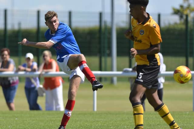 Teenager Harvey Bradbury came close to scoring for Pompey Reserves at Norwich last night Picture: Neil Marshall