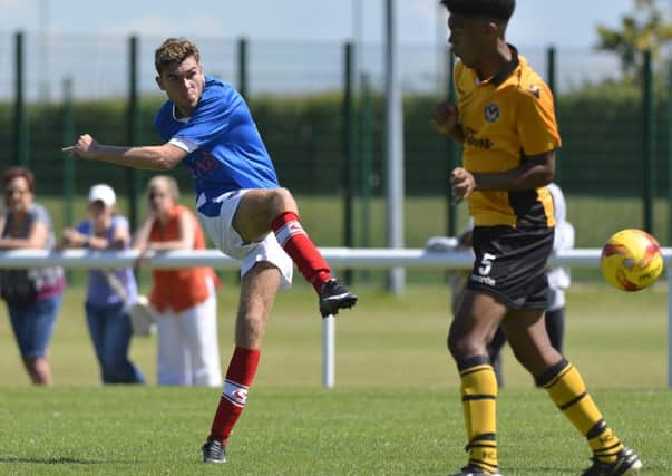 Teenager Harvey Bradbury came close to scoring for Pompey Reserves at Norwich last night     Picture: Neil Marshall
