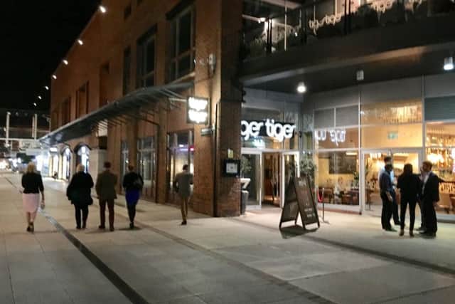 A quiet Gunwharf Quays tonight after an exploded bomb was found in Portsmouth Harbour. Gunwharf will be evacuated at about 11pm.