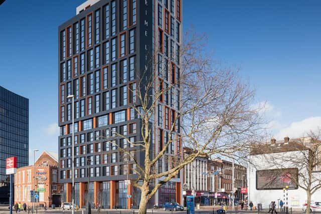 The proposed new student tower block
