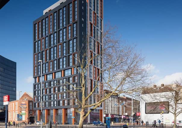 The proposed new student tower block