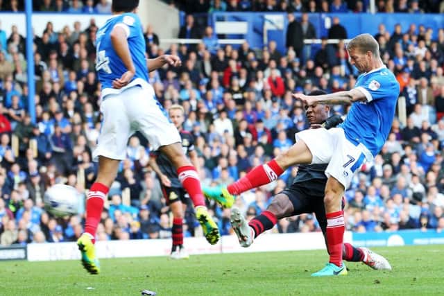 Carl Baker's late strike in the first half wasn't enough to prevent a Pompey defeat Picture: Joe Pepler