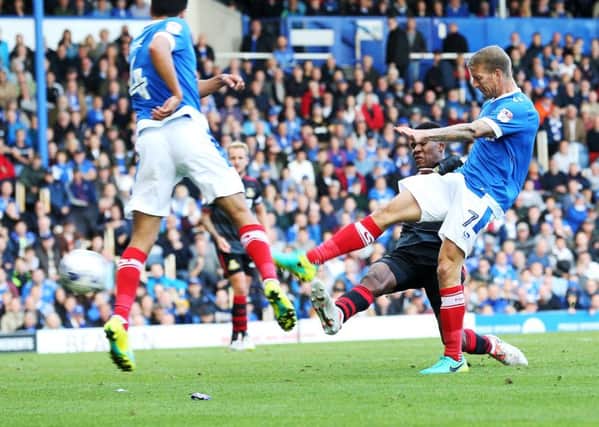 Carl Baker's late strike in the first half wasn't enough to prevent a Pompey defeat Picture: Joe Pepler