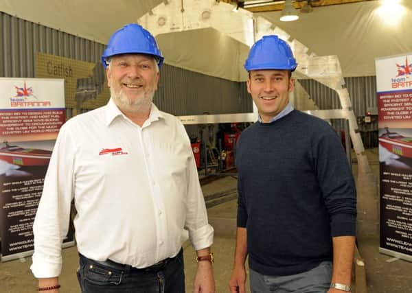 Alan Priddy with boatbuilder Paul Johnson