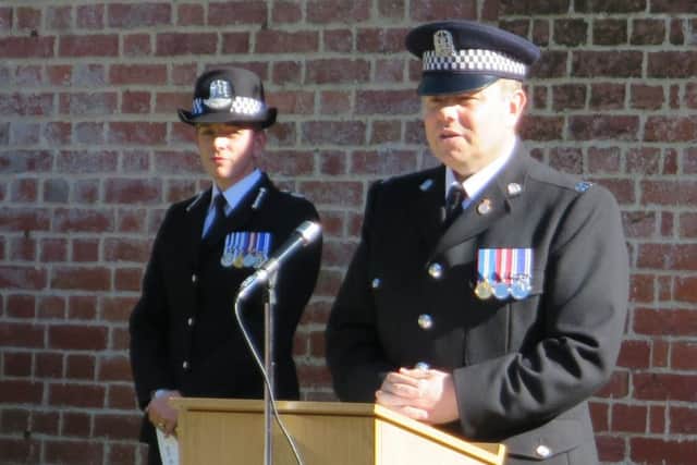 Hampshire Police Federation chairman John Apter at the police memorial unveiling in Netley