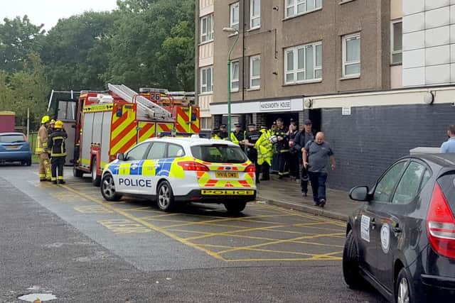 The aftermath of the fire at Handsworth House on Thursday Picture: Will Rooney