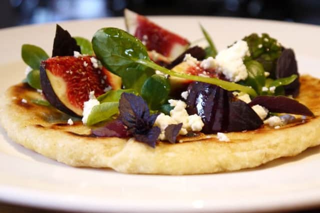 Figs on flat bread