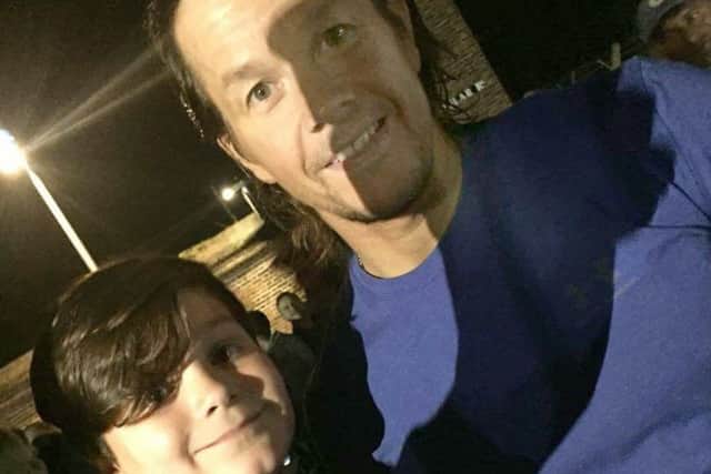 Mark Wahlberg with 10-year-old Stan Pilgrim Picture: Charmain Pilgrim