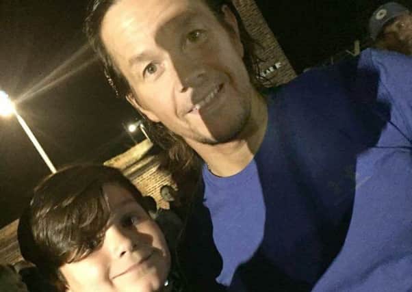 Mark Wahlberg with 10-year-old Stan Pilgrim   Picture: Charmain Pilgrim