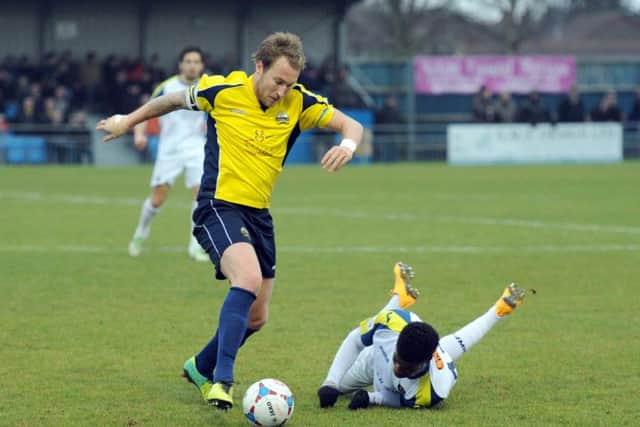 Sam Pearce played in goal for Gosport