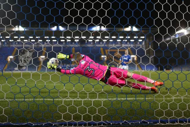 Jack Whatmough was one of four Pompey players to see their penalties saved by Reading under-23s goalkeeper Anssi Jaakola at Fratton Park Picture: Joe Pepler