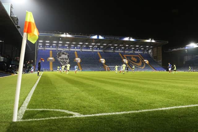 A post-war record low crowd of 1,355 saw Pompey and Reading under-23s battle it out in the Checkatrade Trophy at Fratton Park Picture: Joe Pepler