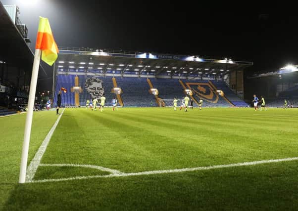 A post-war record low crowd of 1,355 saw Pompey and Reading under-23s battle it out in the Checkatrade Trophy at Fratton Park   Picture: Joe Pepler