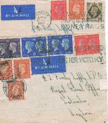 Recycling slogans overprinted on stamps and postmark 1940.