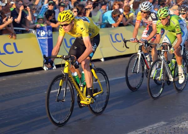 Team Sky's Chris Froome of Great Britain during the final stage of the Tour de France in Paris in 2013