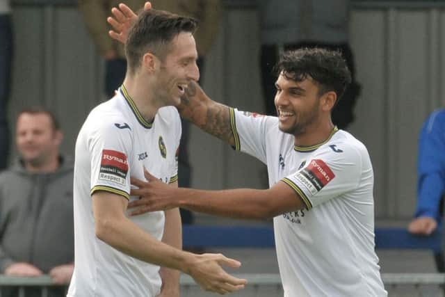 Hawks striker Jason Prior celebrates one of his goals. Picture: Mick Young (161167-07)