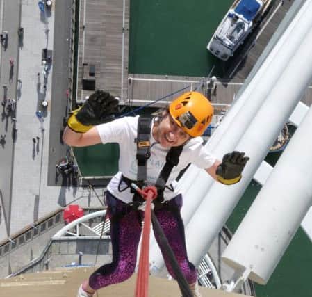 LOOK, NO HANDS Mary Chant lets the rope take the strain  Picture: Andy Ritchie