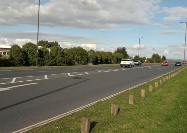 The location in Eastern Road, opposite Portsmouth College, where a school coach driver, travelling on the southbound carriageway, is stopped to pray Picture: Mick Young