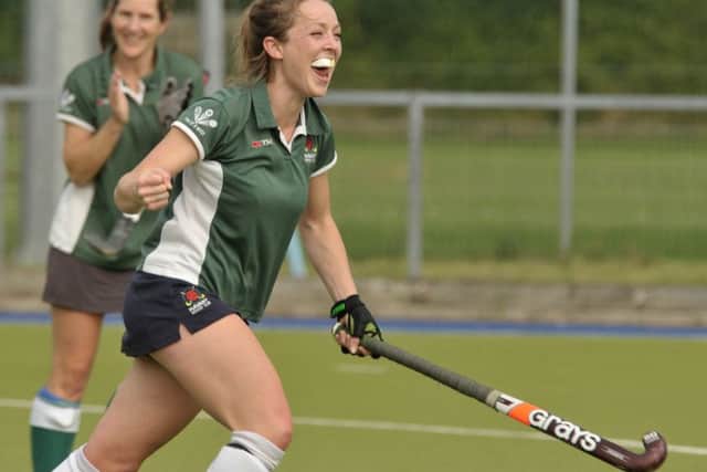 Georgie Poole celebrates after scoring for Havant. Picture: Mick Young