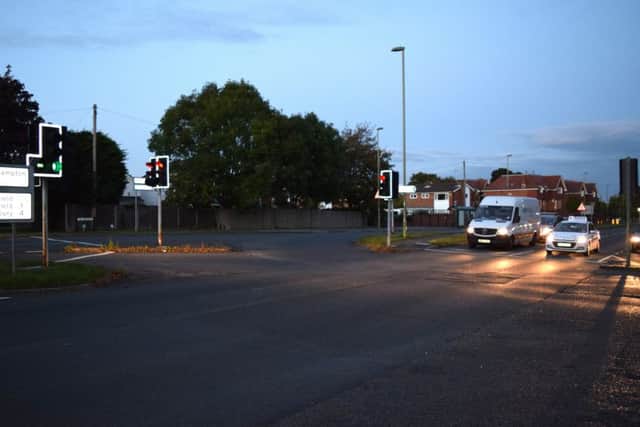 The junction between Peak Lane and Catisfield Road on the A27
