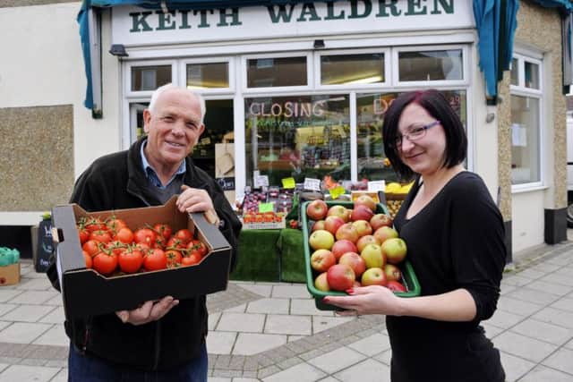 Keith Waldren (71) with his granddaughter Charlotte Rowley (26). Keith is retiring, however none of the family could take it on as they say business has dropped dramatically with the rise of supermarketsPicture by:  Malcolm Wells (161007-9383)