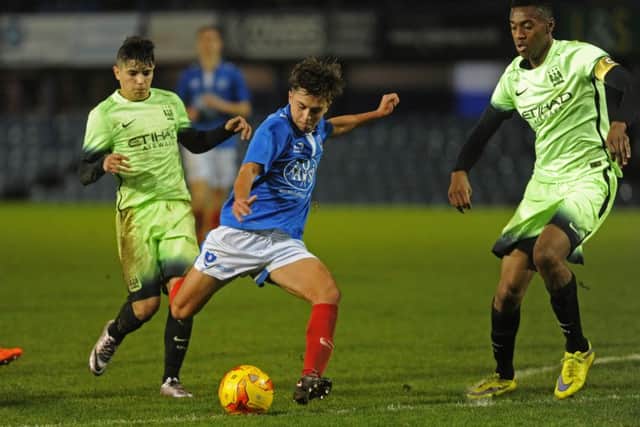 Jez Bedford in action against Manchester City in the FA Youth Cup. Picture: Ian Hargreaves (151959-05)