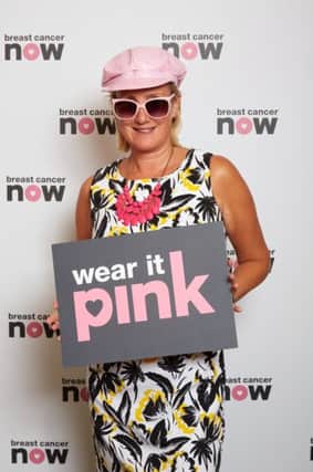 MP Caroline Dinenage supporting the Breast Cancer Now Wear It Pink campaign
