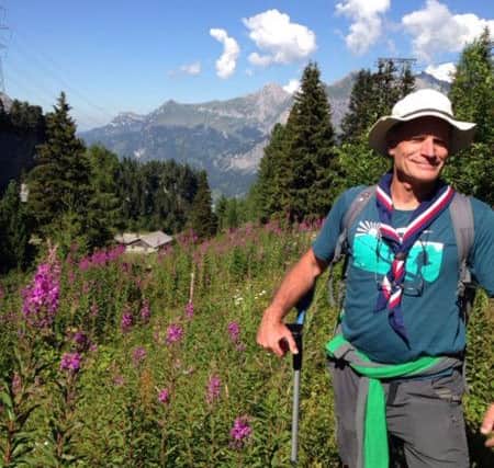 Scout leader Richard Coghlan in the Swiss Alps