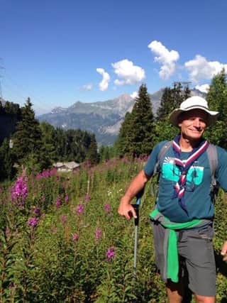 Scout leader Richard Coghlan in the Swiss Alps