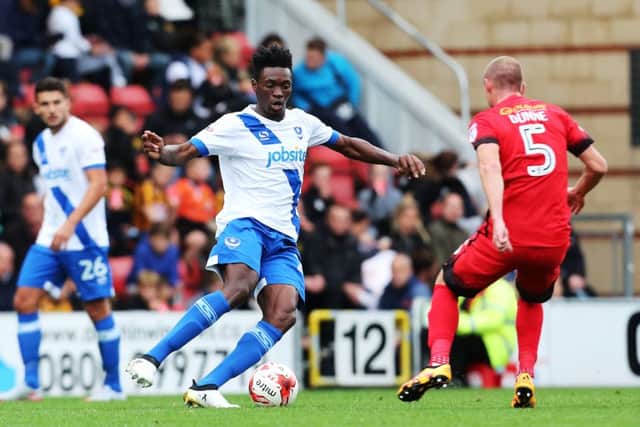 Pompey midfielder Amine Linganzi Picture: Joe Pepler