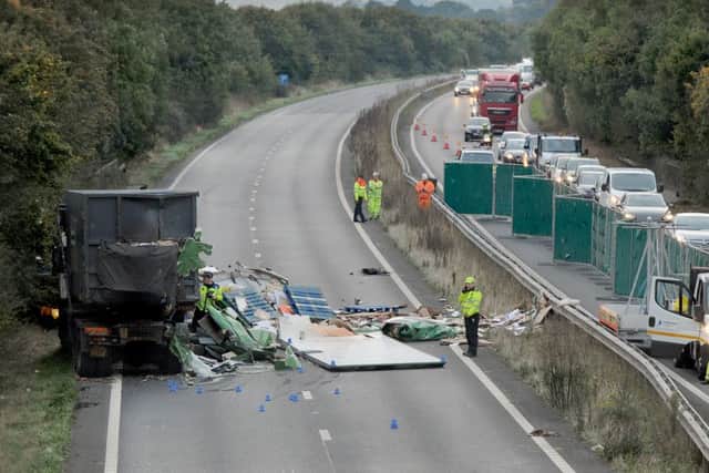 13/10/2016 (NEWS)The incident involving a lorry on the A27 that took place on Thursday 13th October. Picture: Sarah Standing (161411-8498) PPP-161013-194917001