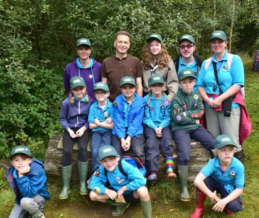 Chris Packham with young wildlife enthusiasts
