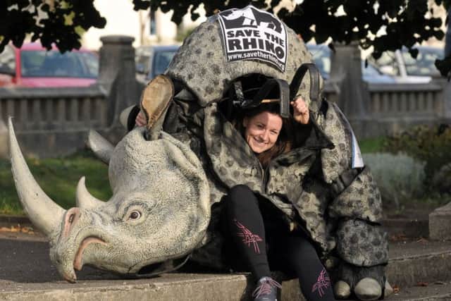 Elly McMeehan is going to be wearing a 22lb rhino costume for the Great South Run in an attempt to raise cash and awareness for charity Save the Rhino