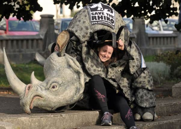 Elly McMeehan is going to be wearing a 22lb rhino costume for the Great South Run in an attempt to raise cash and awareness for charity Save the Rhino