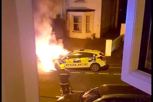 car arson Foster Road in Gosport via bffrom: Ben Fishwick Date: 10 October 2016 at 08:04Subject: Police car on fireTo: Howard Frost , Genevieve Hayward Hi Howard this is on the Gosport Area Facebook page - Terri Wilson put it on there Foster Road in Gosport last night PPP-161010-132722001