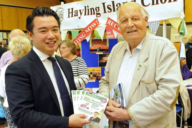Alan Mak MP with Hayling resident Stan Cornford (86)