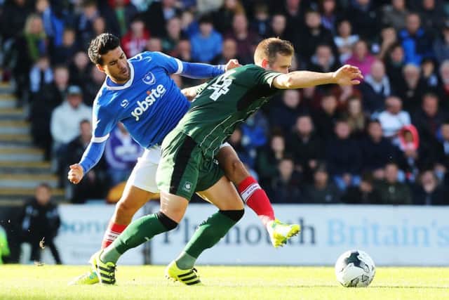 Danny Rose impressed - coming off the bench to score in Pompey's 2-2 draw at Plymouth today Picture: Joe Pepler