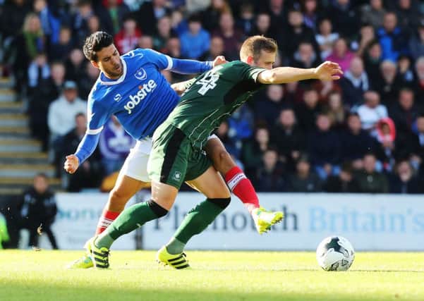 Danny Rose impressed - coming off the bench to score in Pompey's 2-2 draw at Plymouth today    Picture: Joe Pepler