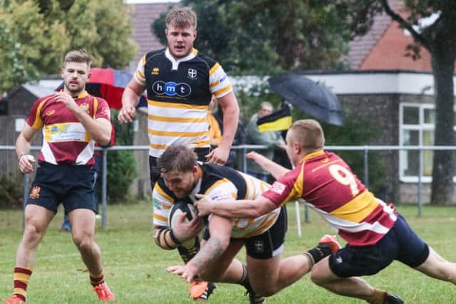 Ryan Wilkie scores a try for Portsmouth. Picture: Habibur Rahman (161445-49)