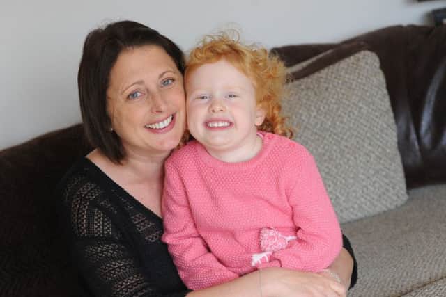 Jenny Mawson, 38, from Horndean, with daughter Erin, three