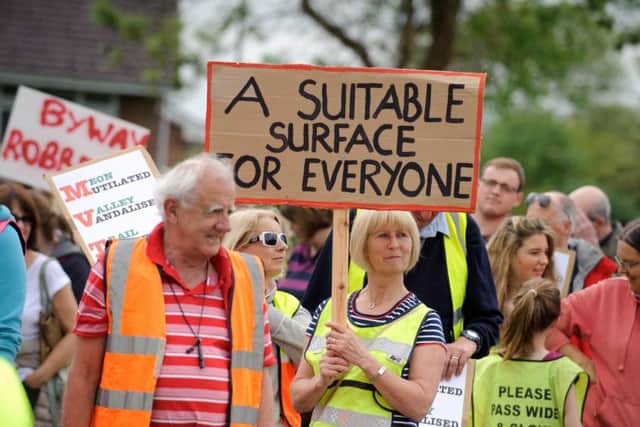 A protest in Wickham last year against the work