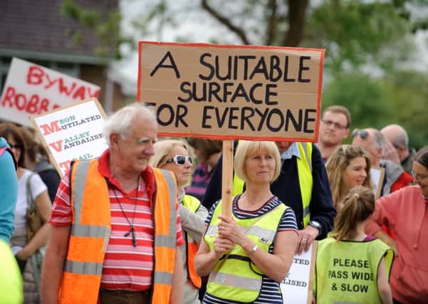 A protest in Wickham last year against the work