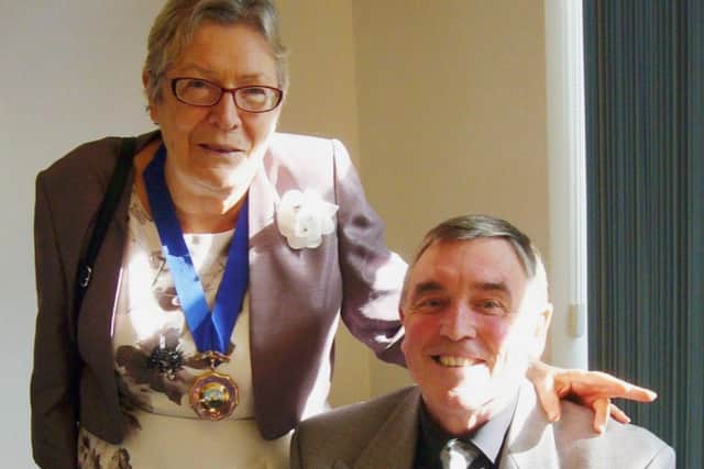 Author David Gary with deputy mayor of Gosrpot, Linda Batty. His new book tells the story of the Gosport Ferry  from the point of view of the passengers