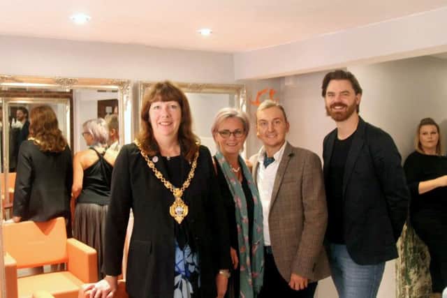 Phillip Donnellan, Rosemary Lee, mayor of Gosport Lynn Hook and Phillip's partner Oliver Reid