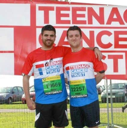 Brothers Sam and Simon Ball, who are running the Great South Run on Sunday in memory of their friend, Camilla Dickens, who died of cancer
