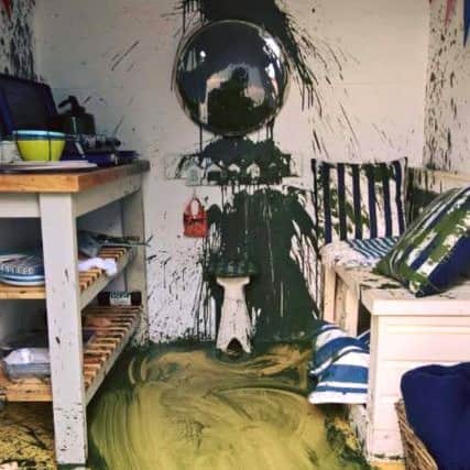 The aftermath of the vandals' attack