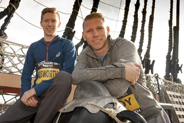 Olympic race walker Tom Bosworth, left   Picture: Peter Langdown