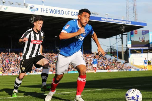 Gary Roberts in action during Pompey's 2-1 defeat a the hands of Notts County Picture: Joe Pepler