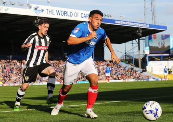 Gary Roberts in action during Pompey's 2-1 defeat a the hands of Notts County Picture: Joe Pepler