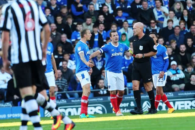 Referee Nigel Miller frustrated Blues boss Paul Cook. Picture: Joe Pepler